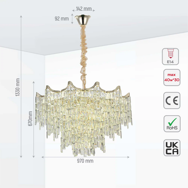 Star Crystal Chandelier Ceiling Light