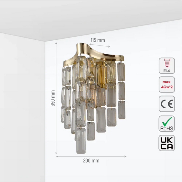 Star Crystal Chandelier Wall Light