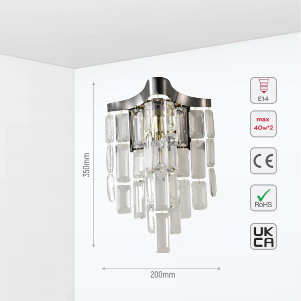 Star Crystal Chandelier Wall Light