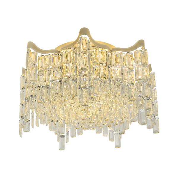 Star Crystal Flush Chandelier Ceiling Light