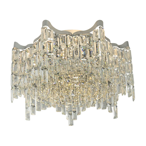Star Crystal Flush Chandelier Ceiling Light