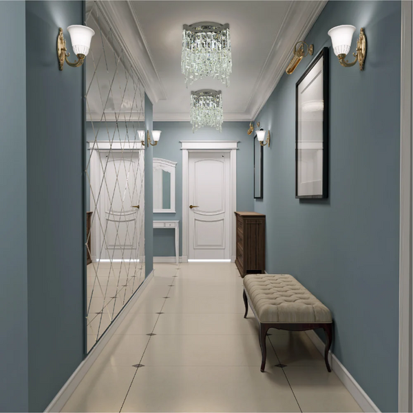 Star Crystal Flush Chandelier Ceiling Light