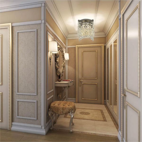 Star Crystal Flush Chandelier Ceiling Light