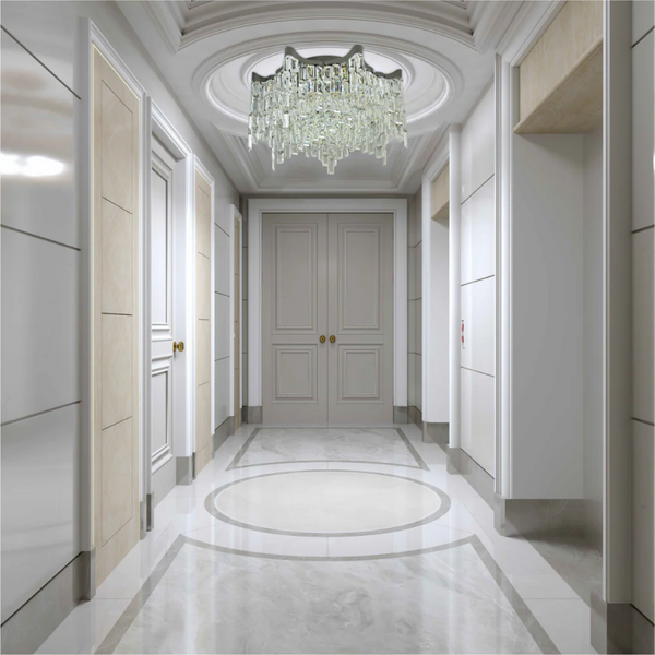 Star Crystal Flush Chandelier Ceiling Light