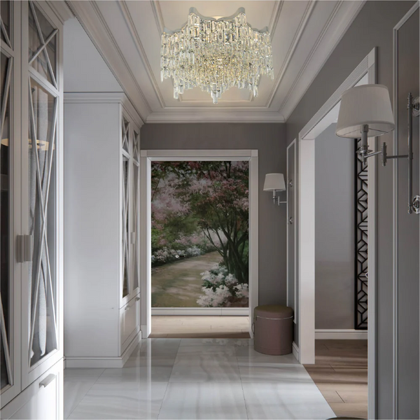Star Crystal Flush Chandelier Ceiling Light