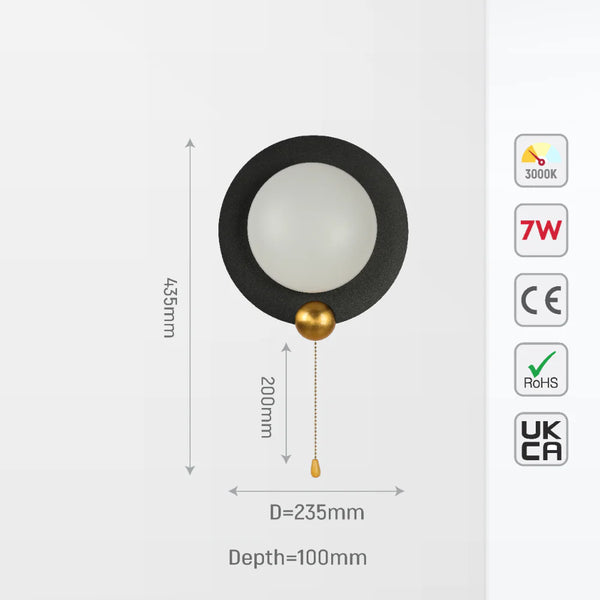 Stellar Modern Pull-Down Switch LED Wall Light
