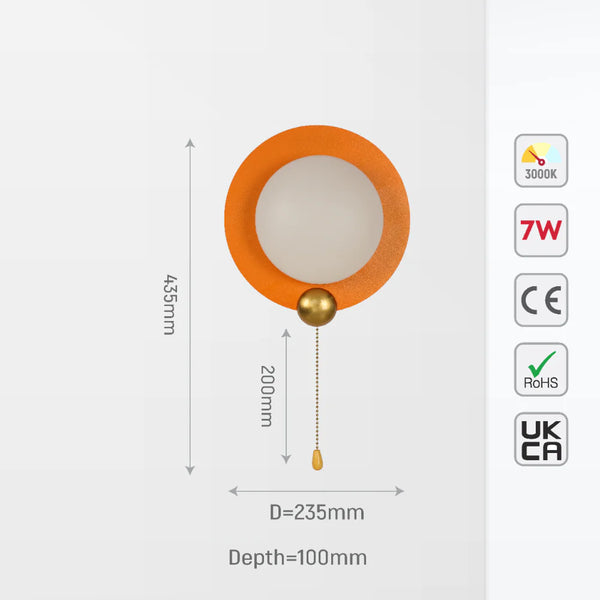 Stellar Modern Pull-Down Switch LED Wall Light