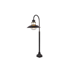 Cottage Style Sunflower Bollard Lawn Lamp Matt Black Clear Glass E27 120cm