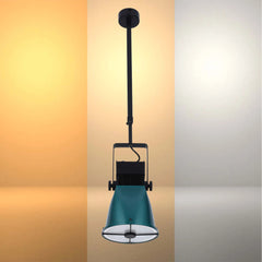 Teal Green Adjustable Spotlight Pendant Light with Cross Design and Remote Control