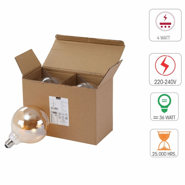 LED Filament Globe Bulb E27 Edison Screw Warm White 2400K