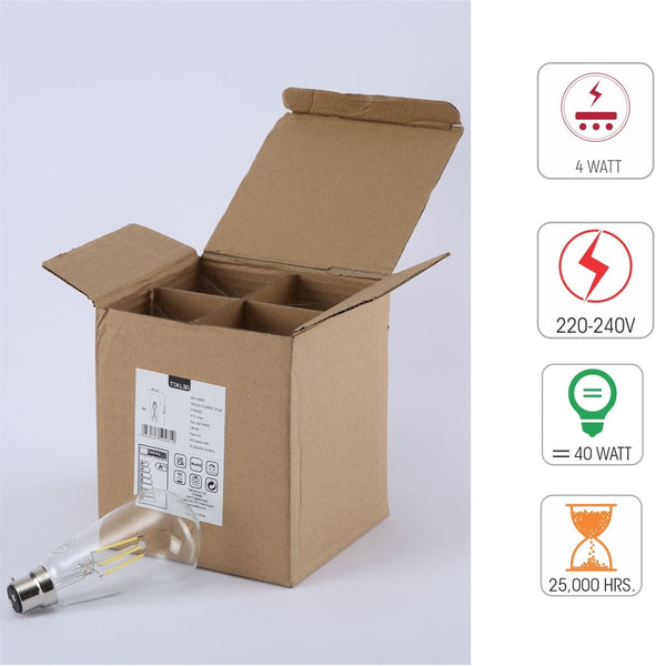 LED Filament ST64 Edison Bulb B22 Bayonet Cap Pack of 4