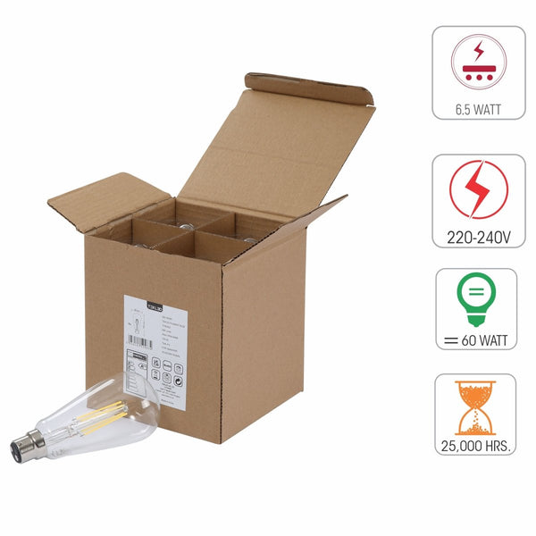 LED Filament ST64 Edison Bulb B22 Bayonet Cap Pack of 4