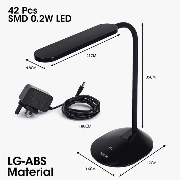 Erdy Goose Neck Black LED Desk Lamp