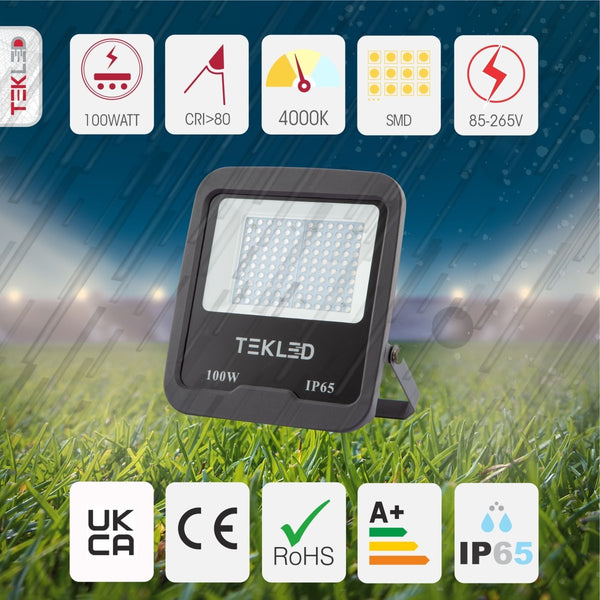 LED Floodlight SMD3030 100W Cool White 4000K IP65