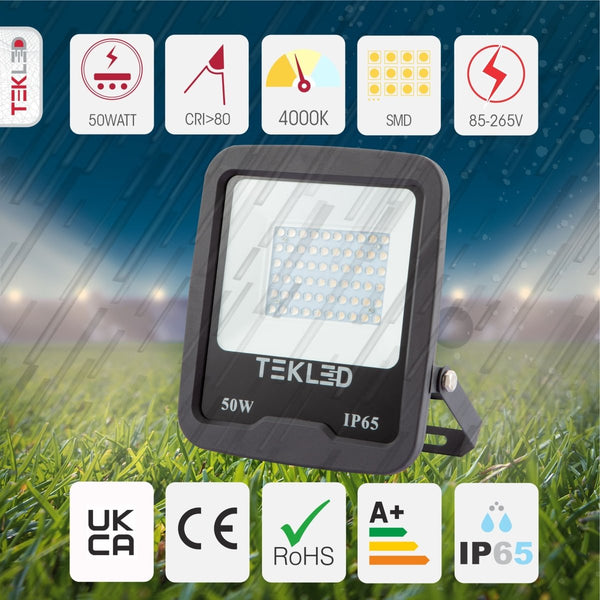 LED Floodlight SMD3030 50W Cool White 4000K IP65