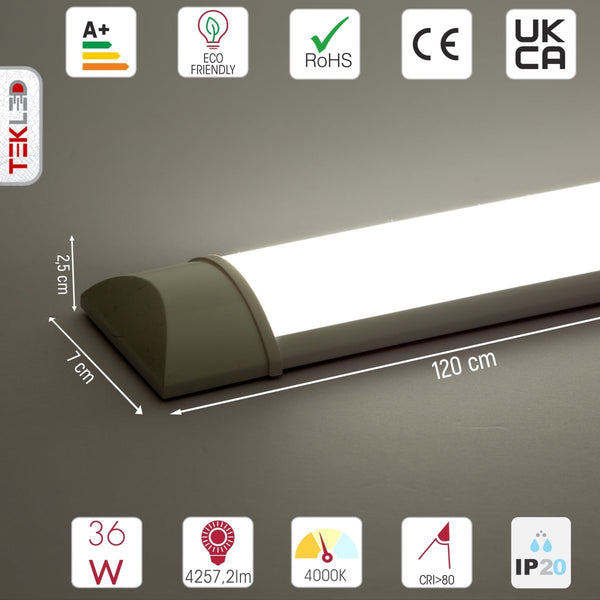 36W 4ft LED Surface Mounted Linear Fitting IP20 120cm