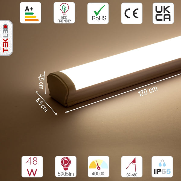 48W 4ft LED Tri-proof Batten Linear Fitting IP65 120cm