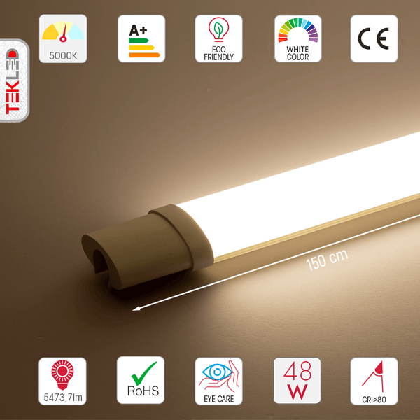 48W 5ft LED Tri-proof Slim Batten Linear Fitting IP65 150cm