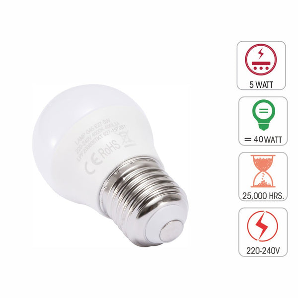 Ursa LED Golf Ball Bulb G45 Dimmable E27 Edison Screw 5W