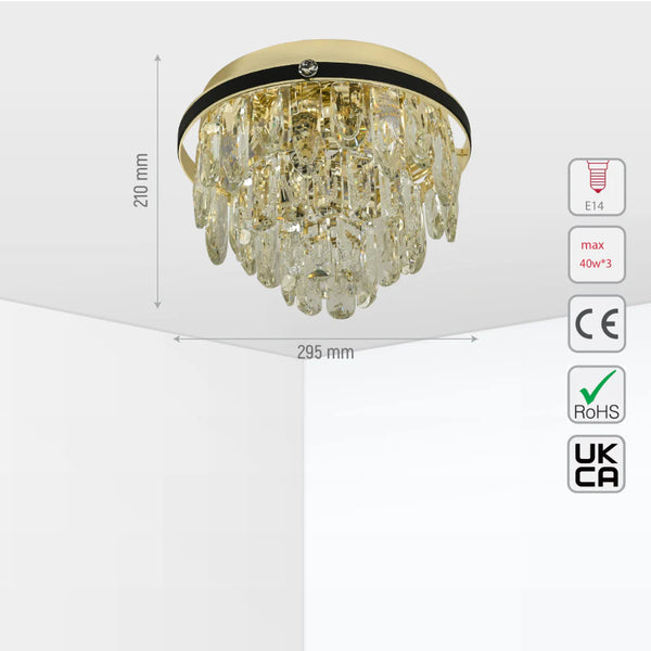 Tiered Flush Chandelier Ceiling Light