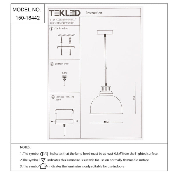 TEKLED
Timeless Classic Dome Pendant Light - Brass