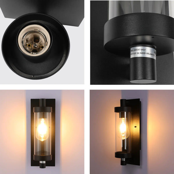 Timeless Elegance Wall Sconce - Durable Glass & Aluminium E27 Compatible Outdoor/Indoor Light