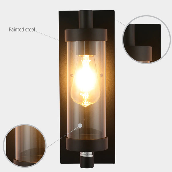 Timeless Elegance Wall Sconce - Durable Glass & Aluminium E27 Compatible Outdoor/Indoor Light