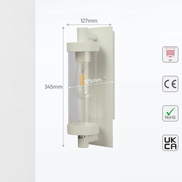 Timeless Elegance Wall Sconce - Durable Glass & Aluminium E27 Compatible Outdoor/Indoor Light