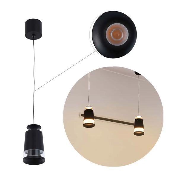 Torchlight LED Pendant Downlight 10W Black Finish, 3000K Warm White