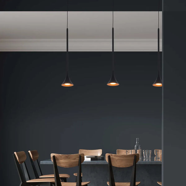 Trumpet LED Pendant Downlight 5W Warm White with Gold Interior