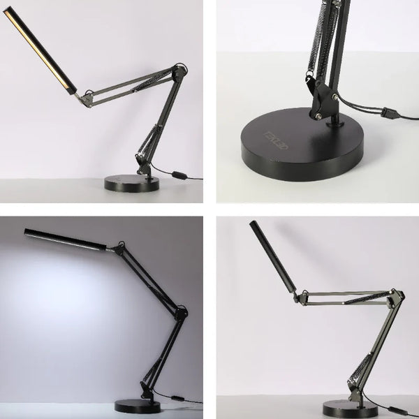 Black LED Long Arm Dimming Desk Light 10W 3000-6000K TEKLED