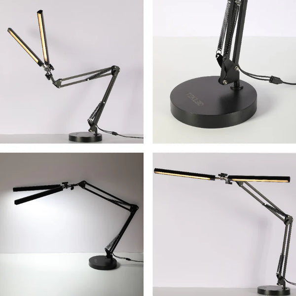 Black LED Long Arm Dimming Desk Light 10W 3000-6000K TEKLED