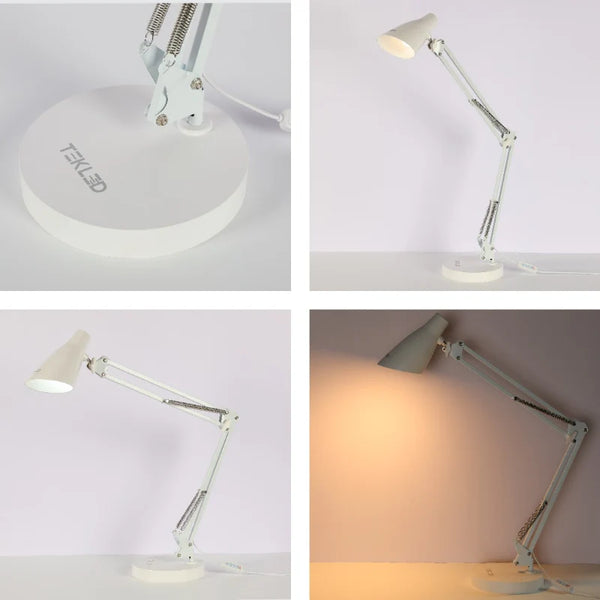TEKLED Modern Swing Arm LED Desk Lamp-7W Dimmable 3 CCT Options