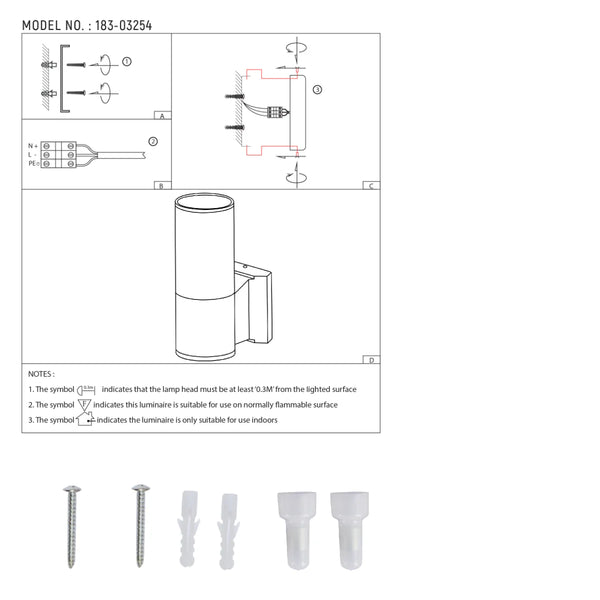 Up-Down Outdoor Wall Lamp IP54 GU10 Dark Grey