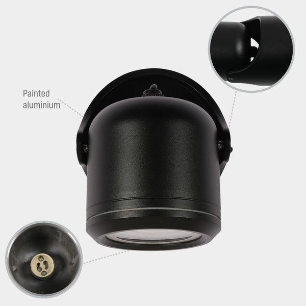 Up Down Tiltable Outdoor Wall Light GU10 Black