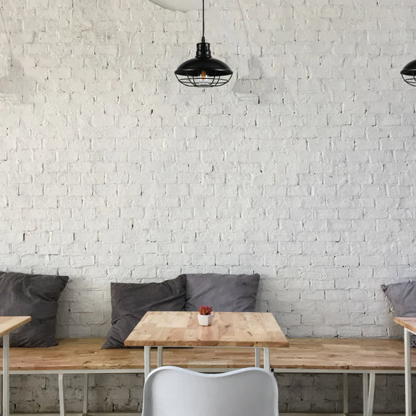 Urban Revive Caged Factory Ceiling Pendant Light Black