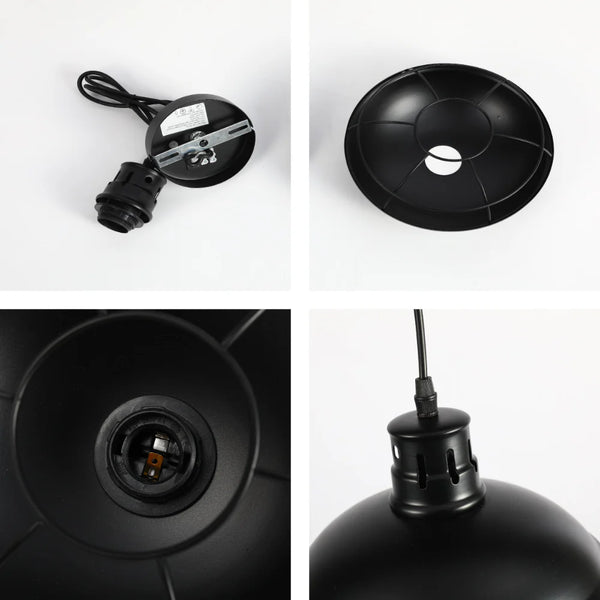 Urban Revive Caged Factory Ceiling Pendant Light Black