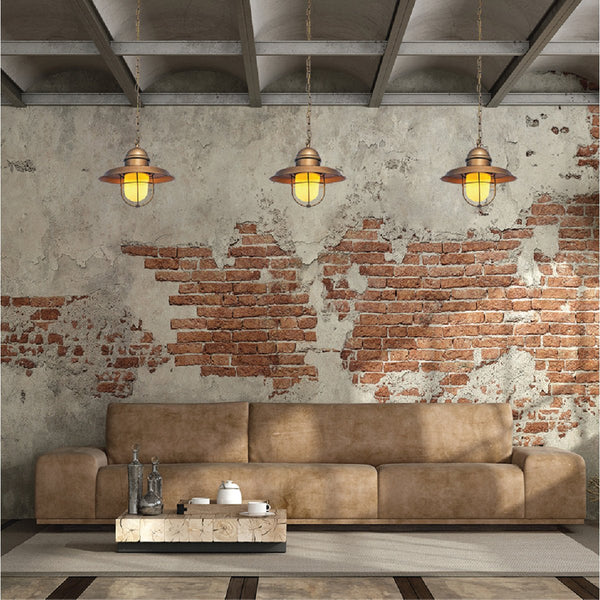 Bronze Metal Opal Step Pendant Ceiling Light