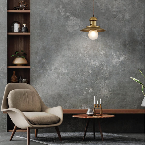 Bronze Metal Opal Step Pendant Ceiling Light