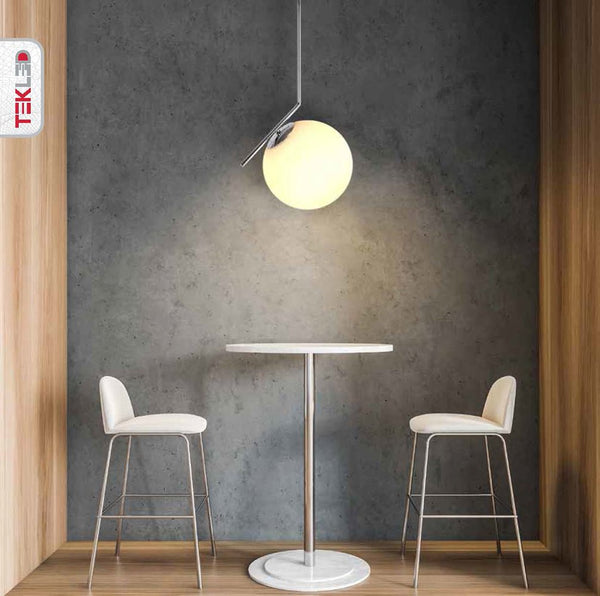 Opal White Glass Globe Pendant Ceiling Light