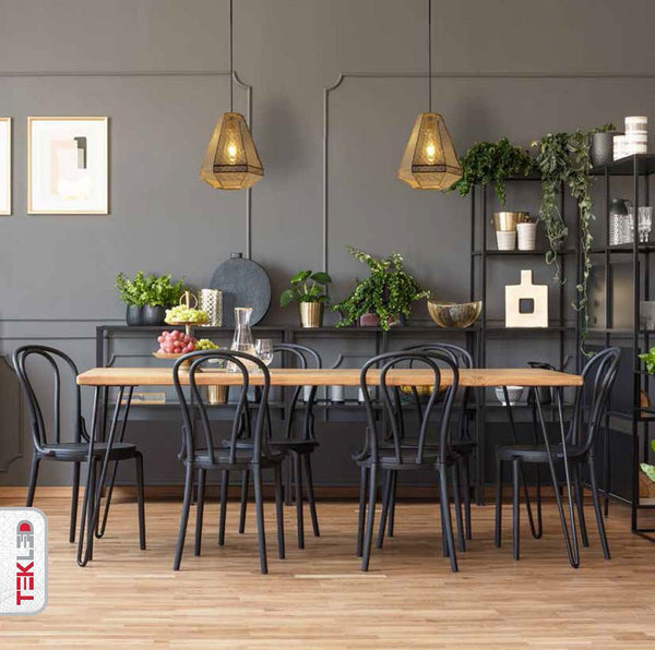Gold Metal Polyhedral Pendant Ceiling Light E27