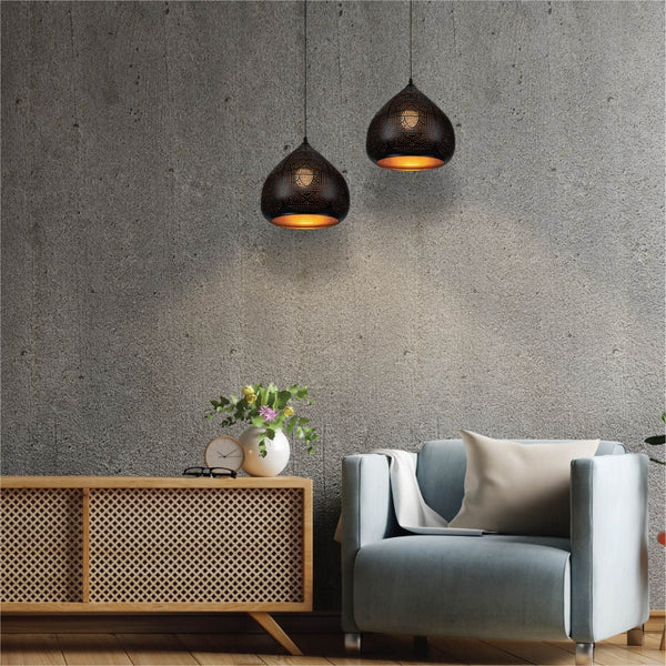 Black-Golden Metal India Dome Pendant Ceiling Light E27