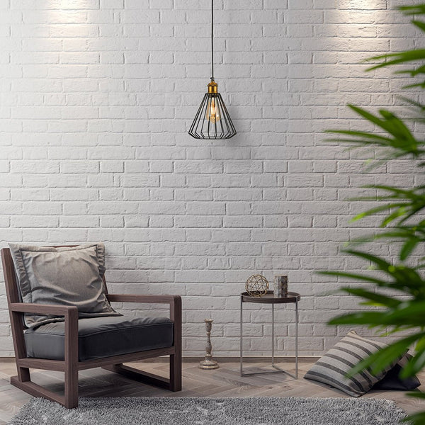 Black Metal Caged Funnel Pendant Ceiling Light E27