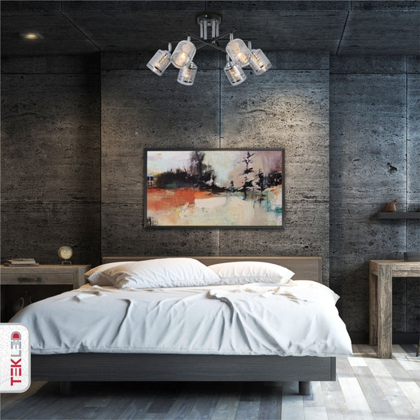 Chrome Honeycomb Black Chrome Body Semi Flush Ceiling Light E14