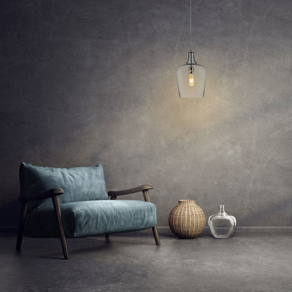 Vase Silhouette Textured Schoolhouse Pendant Ceiling Light