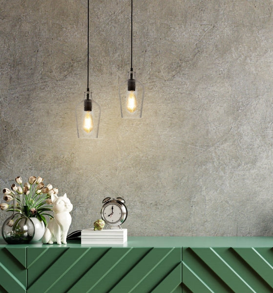 Vase Silhouette Textured Schoolhouse Pendant Ceiling Light