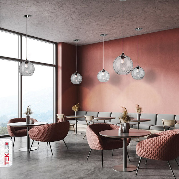 Celestial Dimpled Glass Globe Pendant Ceiling Light