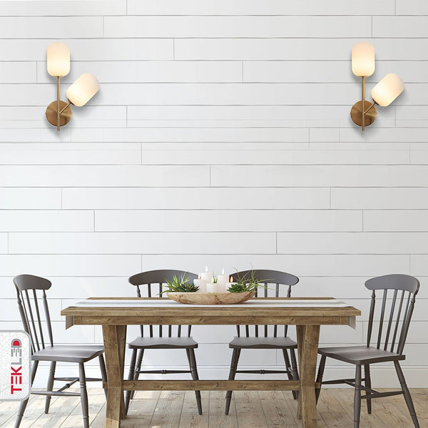 Gold Aluminium Bronze Metal Opal Glass Cylinder Wall Light G9