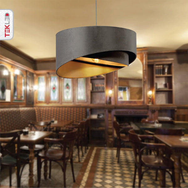 Double Fabric Shade Pendant Ceiling Light