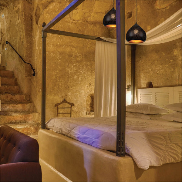 Black-Golden Metal India Dome Pendant Ceiling Light E27